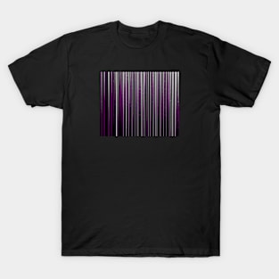 Asexual Pride Shadowed Thin Vertical Stripes T-Shirt